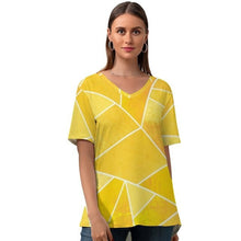 Load image into Gallery viewer, Line T-Shirt Womens Kawaii Street Style T Shirt V Neck Graphic Short Sleeve Tshirt Large