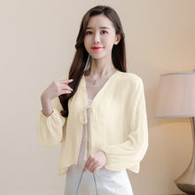 Load image into Gallery viewer, Little Shawl Short Sun Protection Cardigan Chiffon Blouse Women Spring and Autumn Thin All-Match Coat Fashion Woman Blouses 2021