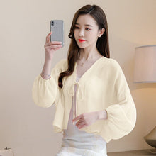 Load image into Gallery viewer, Little Shawl Short Sun Protection Cardigan Chiffon Blouse Women Spring and Autumn Thin All-Match Coat Fashion Woman Blouses 2021