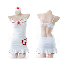 Load image into Gallery viewer, Lolita Cute Sexy Lingerie Maid Uniform Nurse Cosplay Costumes Women Role Play Hot Erotic Dress G-string Hat Hairband Maid Outfit