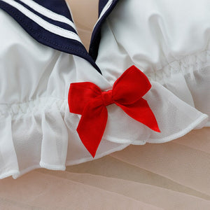 Lolita Girl Navy Intimates Japanese Maid Milk Silk Bras & Panties Set Wirefree Underwear Anime Style Sailor Moon Cosplay Costume