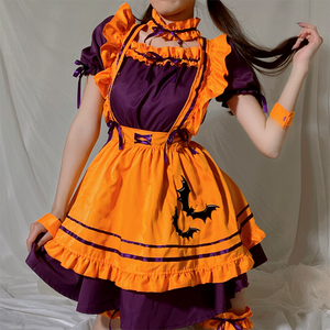 Lolita Plus Size Women Maid Outfit Anime Long Dress Yellow Ruffles Apron Dress Lolita Dresses Cafe Costume Cosplay Costume