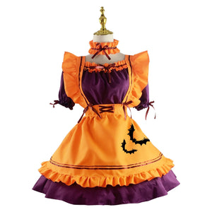 Lolita Plus Size Women Maid Outfit Anime Long Dress Yellow Ruffles Apron Dress Lolita Dresses Cafe Costume Cosplay Costume