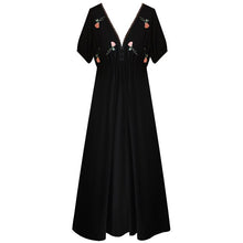 Load image into Gallery viewer, Long Nighty Cotton Nightgowns Women Print Gown Nighty Palace Vintage Sleepshirts Ladies Sexy Hot Erotic Home Clothing Black