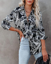 Load image into Gallery viewer, Long Sleeve Women Blouses 2021 Plus Size Turn-down Collar Blouse Shirt Casual Tops Elegant Work Wear Printed Shirts