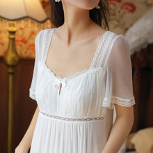 Load image into Gallery viewer, Long White Night Dress Women Lace Nightgowns Palace Vintage Gown Nighty Sleepshirts Ladies Sexy Hot Erotic Homewear Suit Modal