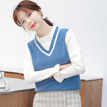 Load image into Gallery viewer, Loose Outer Wear 2021 New Autumn/winter Women&#39;s Bottoming Shirt Japanese Pullover Fake Two-piece Sweater