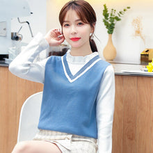 Load image into Gallery viewer, Loose Outer Wear 2021 New Autumn/winter Women&#39;s Bottoming Shirt Japanese Pullover Fake Two-piece Sweater