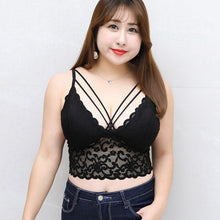 Load image into Gallery viewer, Loose Tank Tops For Women Lace Bra Sexy Crop V-neck Woman Clothes Sleepwear Tanks Nightwear White Big size 3XL Streetwear