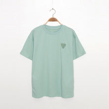 Load image into Gallery viewer, Love Embroidered Tee Shirt Woman Summer 2021 Elegant Round Neck Vintage T Shirt Clothing Womens Casual T-shirt Haut Clothes