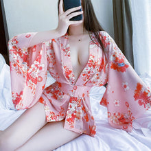 Load image into Gallery viewer, Lovely Sakura Kimono Japanese Uniform Robe Floral Night Bathrobe Gown for Women Cute Cardigan Bathrobe Oversize Sexy Lingerie