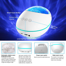 Load image into Gallery viewer, Lucky Stone Ocean Wave Projector Night Light Lamp Bluetooth Music Player Remote Control Colorful Led Projection Nightlight