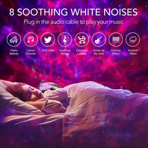 Lucky Stone Ocean Wave Projector Night Light Lamp Bluetooth Music Player Remote Control Colorful Led Projection Nightlight