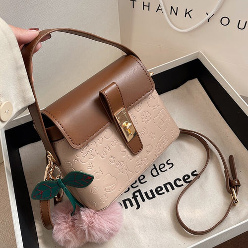 Luxury Brand Mini PU Leather Box Design Shoulder Crossbody Bag with Short Handle Women Casual Handbag and Purses Clutch Tote