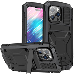 Luxury Rugged Armor 360 Full Phone Case For iPhone 14 Pro Max Plus 13 12 11 Metal Aluminum Shockproof Cover