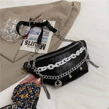 Load image into Gallery viewer, Luxury female bag  Western style waist bag chain solid color one-shoulder messenger female bag