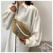 Load image into Gallery viewer, Luxury female bag  Western style waist bag chain solid color one-shoulder messenger female bag