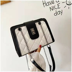 Luxury high-end design brand handbags 2021 new rhombus chain shoulder simple embroidered thread retro messenger bag