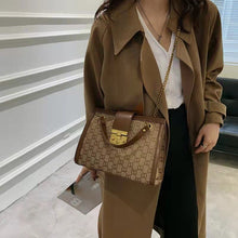 Load image into Gallery viewer, Luxury metal chain small square bag with metal buckle fashion all-match shoulder bag