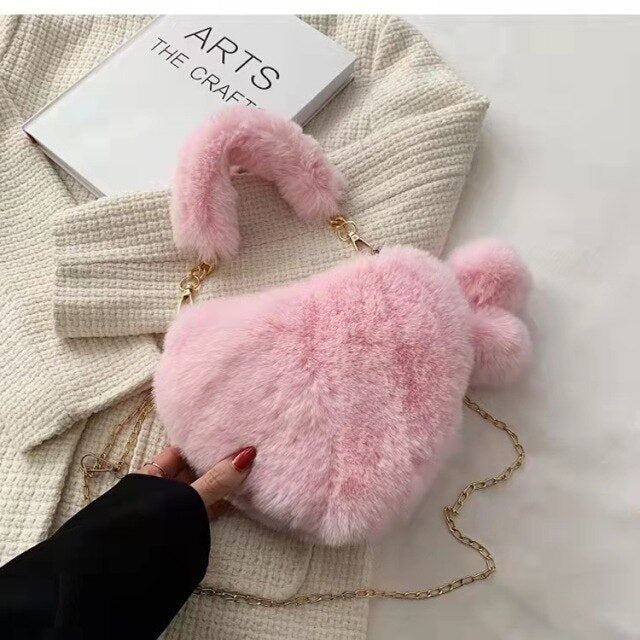 Luxury new plush niche chain shoulder messenger fashion plush bag