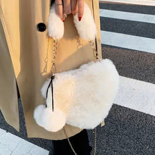 Load image into Gallery viewer, Luxury new plush niche chain shoulder messenger fashion plush bag