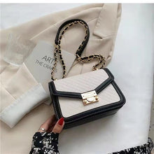 Load image into Gallery viewer, Luxury niche design contrast color western diamond embossed chain one-shoulder messenger handbag