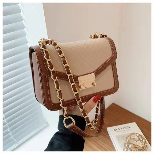 Luxury niche design contrast color western diamond embossed chain one-shoulder messenger handbag