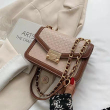 Load image into Gallery viewer, Luxury niche design contrast color western diamond embossed chain one-shoulder messenger handbag