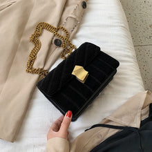 Load image into Gallery viewer, Luxury women crossbody bag high quality velvet chain female designer shoulder bag Splicing package party small square bags