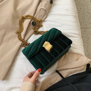 Luxury women crossbody bag high quality velvet chain female designer shoulder bag Splicing package party small square bags