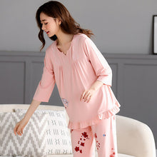 Load image into Gallery viewer, M-3XL Women Pajamas Set Spring Autumn New Thin Flower Printed  Sleeve Cute Sleepwear Casual Homewear Female Pyjamas