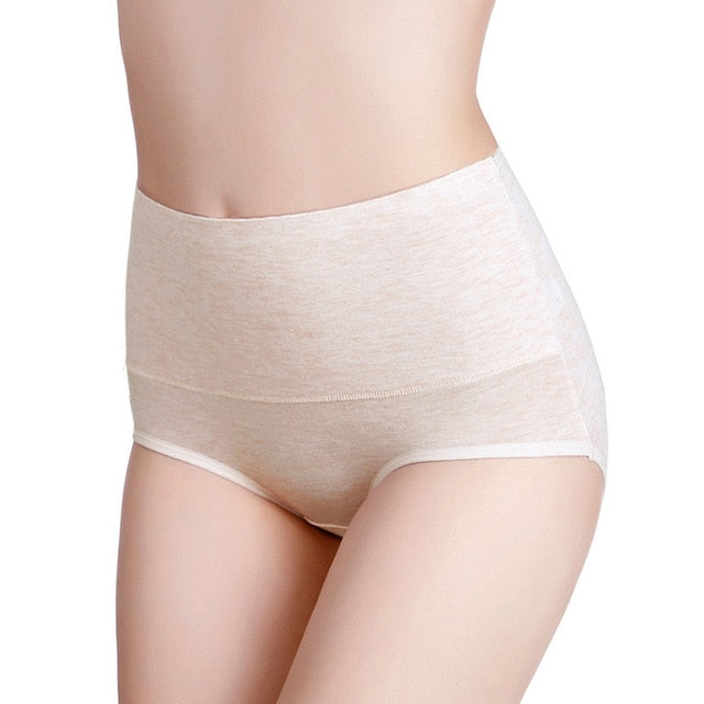 M-7XL Plus Size Briefs For Women Underwear High Waist Panties Abdomen Cotton Underpants Solid Breathable Summer Female Intimates