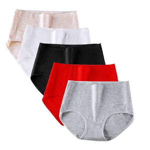 M-7XL Plus Size Briefs For Women Underwear High Waist Panties Abdomen Cotton Underpants Solid Breathable Summer Female Intimates