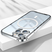 Load image into Gallery viewer, Magnetic Magsafe case For iphone 14 13 12 11 Pro Max Metal lens aluminium alloy Glass frosted protective ultra-thin cover