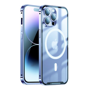 Magnetic Magsafe case For iphone 14 13 12 11 Pro Max Metal lens aluminium alloy Glass frosted protective ultra-thin cover