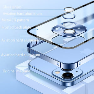 Magnetic Magsafe case For iphone 14 13 12 11 Pro Max Metal lens aluminium alloy Glass frosted protective ultra-thin cover