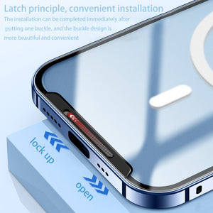 Magnetic Magsafe case For iphone 14 13 12 11 Pro Max Metal lens aluminium alloy Glass frosted protective ultra-thin cover