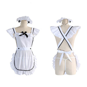 Maid Uniform Costumes Role Play Party Dress Women Sexy Lingerie Hot Sexy Underwear Lovely Female White Erotic Porno Sexi Costume
