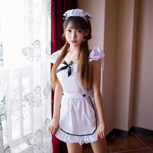 Maid Uniform Costumes Role Play Party Dress Women Sexy Lingerie Hot Sexy Underwear Lovely Female White Erotic Porno Sexi Costume