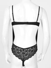 Load image into Gallery viewer, Male Sexy Underwear Gay Sissy See-through Lace Patchwork Cutout Jumpsuit Men Erotic Lingerie Fetish Bodysuit Male Sexy Costume