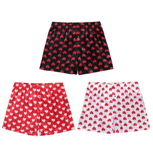 Man&#39;s Underwear Sexy Love Heart Print Soft Boxers Underpants Gay Casual Shorts Beach Wear Lightweight Loose Lounge Short Pants