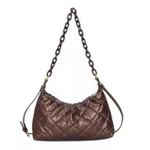 Load image into Gallery viewer, Marca designer feminina 2021 inverno na moda senhora acolchoado bolsa de ombro pequena marca bolsas crossbody sacos