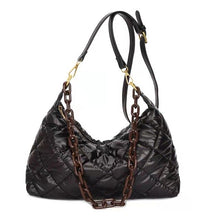 Load image into Gallery viewer, Marca designer feminina 2021 inverno na moda senhora acolchoado bolsa de ombro pequena marca bolsas crossbody sacos