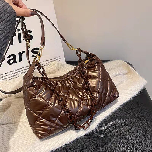 Marca designer feminina 2021 inverno na moda senhora acolchoado bolsa de ombro pequena marca bolsas crossbody sacos