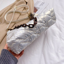 Load image into Gallery viewer, Marca designer feminina 2021 inverno na moda senhora acolchoado bolsa de ombro pequena marca bolsas crossbody sacos
