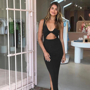 Maxi Dresses for Women Elegant Sexy Party Cut Out Backless Bodycon Dress Sexy Streetwear Party Club Elegant Spring Summer