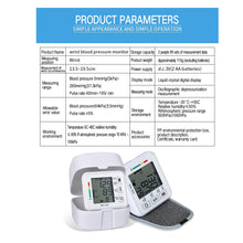 Load image into Gallery viewer, Medical Equipment LCD Automatic Digital Wrist Blood Pressure Monitor Bp Tonometer Sphygmomanometer Tensiometer Tansiyon Aleti