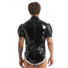 Load image into Gallery viewer, Men Adults Sissy Maid Costumes Wetlook Maid Leotard Bodysuit Men Amine Cosplay Costume Waitress Maid Party Clubwear Costumes