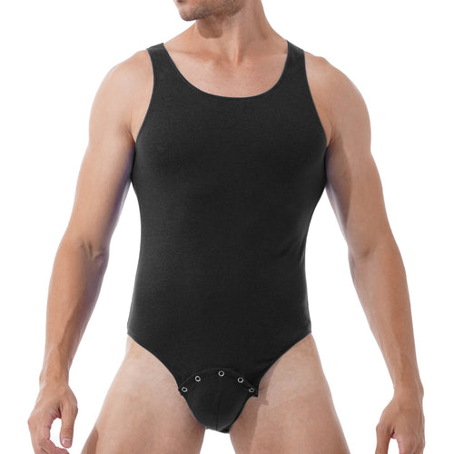 Men Bodysuits One-piece Shapers Men's Snap Button Crotch Jumpsuits Leotard Slim Corrective Body Building Men Singlet Underwear