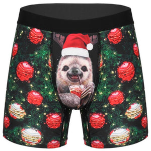 Men Christmas Underwear Pouch Boxer Homme Boxershorts Men&#39;s Boxers Sexy Funny Panties Underpants 3D Print Funny Boxer Shorts